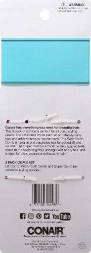 Conair® Lift & Detangle Assorted Pro Style Combs Perspective: back