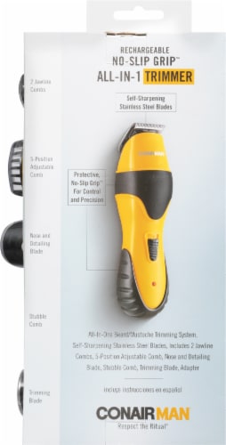 Conair Man No-Slip Grip All-in-1 Beard and Mustache Trimmer Perspective: back