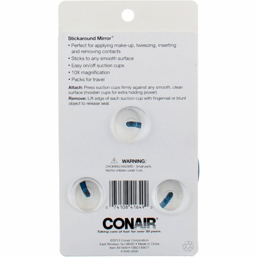Conair 10x Magnification Suction Cup Mirror Perspective: back