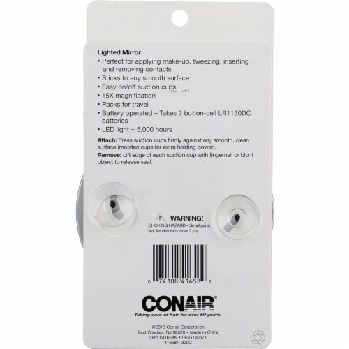 Conair Styling Essentials 15x Magnification Lighted Mirror Perspective: back