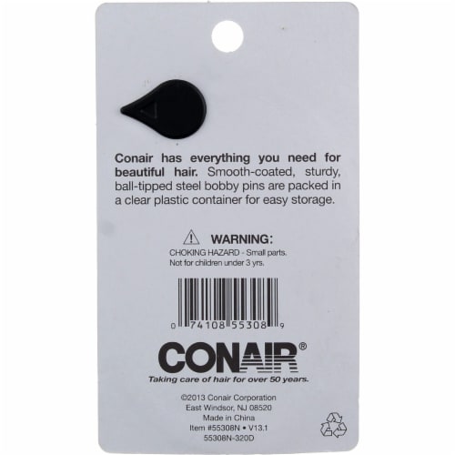 Conair Styling Essentials Bobby Pins, Black - 75 count