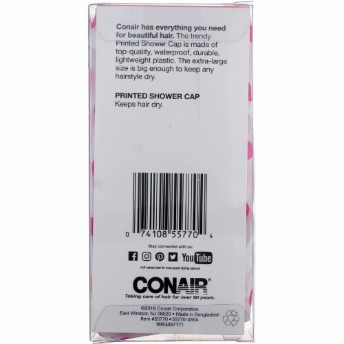Conair Shower Cap, XL, Printed Perspective: back