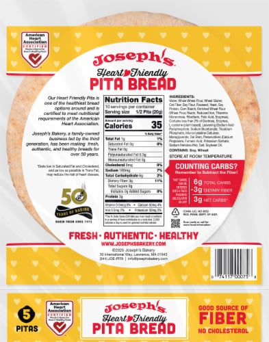 Joseph's™ Heart Friendly Pita Bread Perspective: back