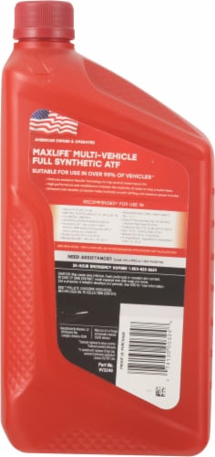 Valvoline MaxLife Full Synthetic Multi-Vehicle Automatic Transmission Fluid Perspective: back