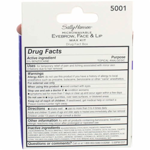 Sally Hansen Microwaveable Eyebrow, Face & Lip Wax Kit Perspective: back