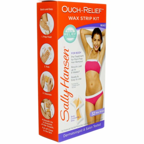 Sally Hansen Ouch-Relief Wax Strip Kit, 0.5 fl oz, 32 Ct Perspective: back