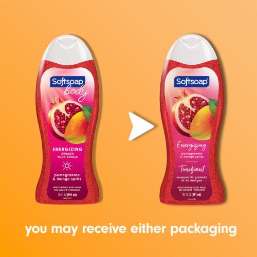 Softsoap Body Wash Moisturizing Juicy Pomegranate & Mango Scent Perspective: back