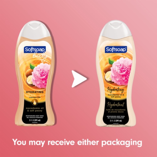Softsoap Body Wash Moisturizing Luminous Oils Macadamia Oil & Peony Scent Perspective: back