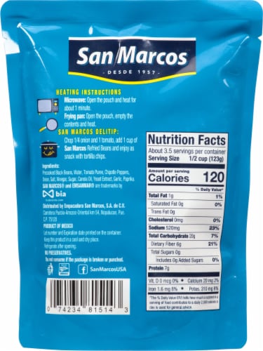 San Marcos Refried Black Beans with Chipotle Perspective: back