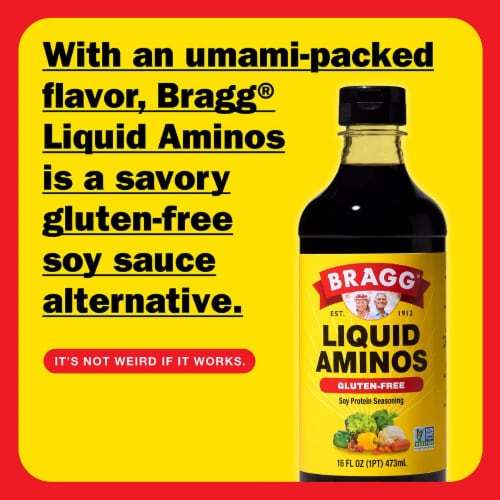 Bragg® Liquid Aminos Gluten-Free Soy Protein Seasonin Perspective: back