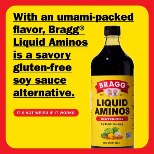 Bragg® Seasoning Liquid Aminos Gluten-Free Soy Protein Seasoning Perspective: back