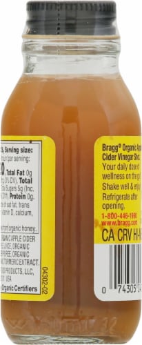 Bragg® Organic Apple Cider Vinegar Ginger Turmeric Prebiotic Shot Perspective: back