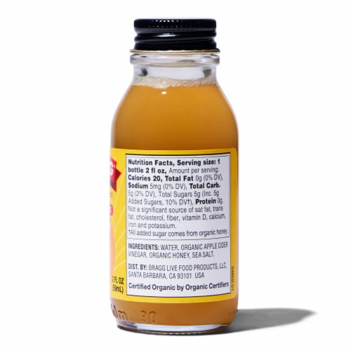 Bragg Organic Apple Cider Vinegar Honey Prebiotic Shot Perspective: back