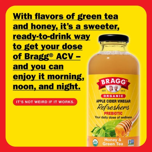 Bragg® Organic Honey & Green Tea Apple Cider Vinegar Prebiiotic Refresher Perspective: back