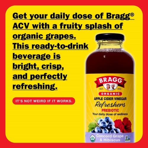 Bragg® Organic Concord Grape and Hibiscus Apple Cider Vinegar Refresher, 16 fl oz