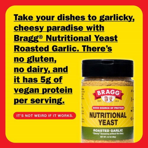Bragg® Roasted Garlic Nutritional Yeast Seasoning Perspective: back