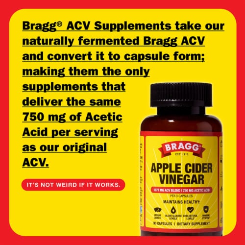 Bragg® Apple Cider Vinegar Dietary Supplement Capsules Perspective: back
