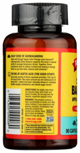 Bragg® Apple Cider Vinegar Ashwagandha Daily Balance Supplements Perspective: back