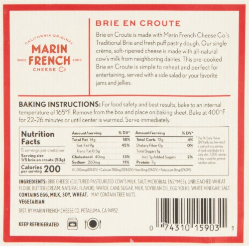Marin French Cheese Co Brie En Croute Perspective: back