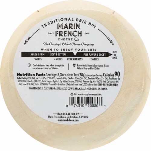 Marin French Traditional Brie Cheese Perspective: back