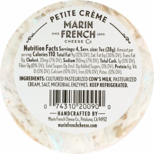 Marin French Cheese Triple Creme Brie Petite Creme Cheese Perspective: back