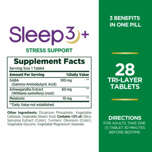 Nature's Bounty® Sleep3 + Stress Support Tri-Layer Tablets Perspective: back