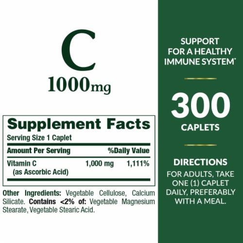 Nature's Bounty® Immune Health Vitamin C Supplement Caplets Perspective: back