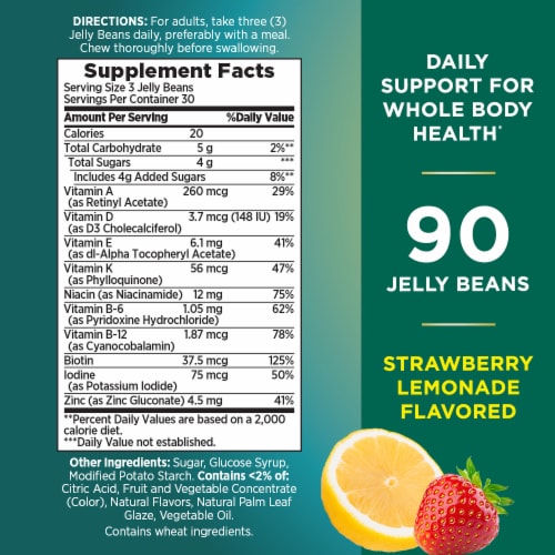 Nature's Bounty® Strawberry Lemonade Multi-Vitamin Jelly Beans Perspective: back