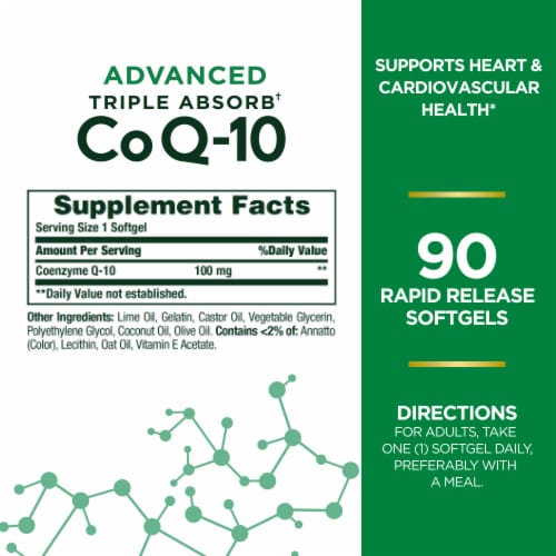 Nature's Bounty® Advanced Co Q-10 with AquaCelle® Supplement Perspective: back