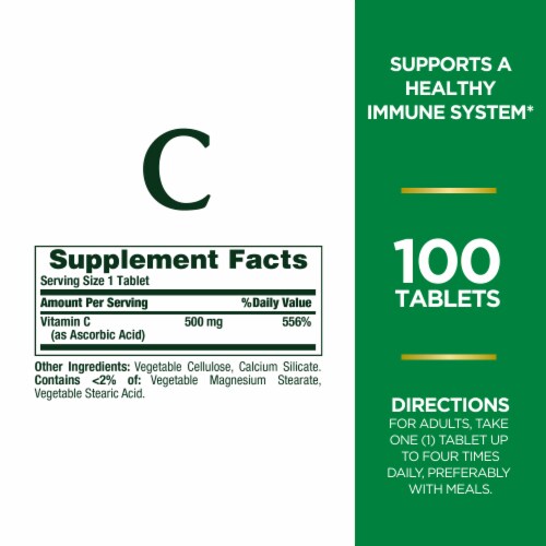 Nature's Bounty Pure Vitamin C Immune Support Tablets, 500 Mg Perspective: back
