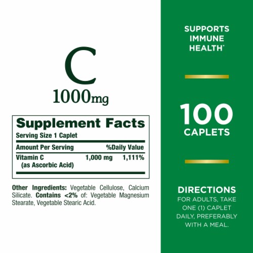 Nature’s Bounty Vitamin C 1000mg Immune Support Caplets Perspective: back
