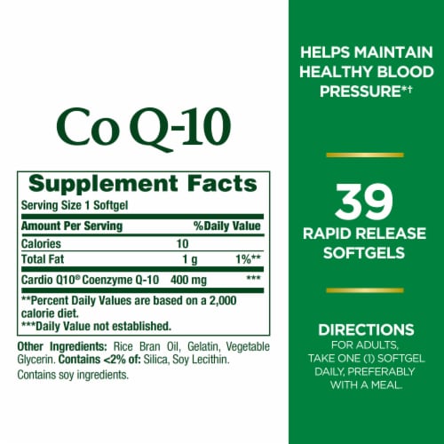 Nature's Bounty Co Q-10 Softgels 400mg Perspective: back