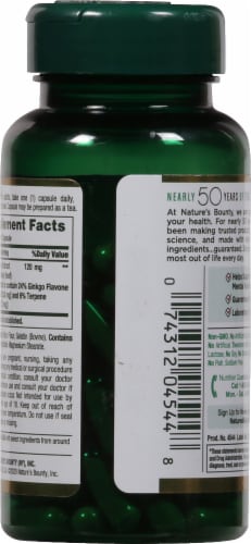 Nature's Bounty® Ginkgo Biloba Capsules 120mg Perspective: back