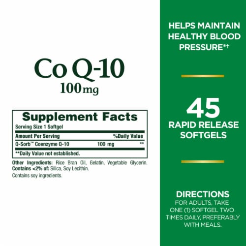 Nature's Bounty Co Q-10 Softgels 100mg Perspective: back