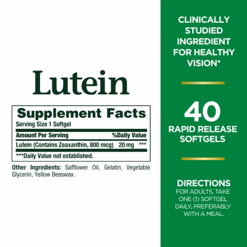 Nature's Bounty® Lutein Rapid Release Softgels 20mg Perspective: back