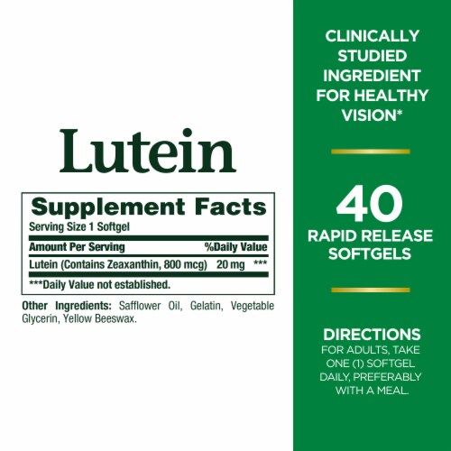 Nature's Bounty® Lutein Rapid Release Softgels 20mg Perspective: back