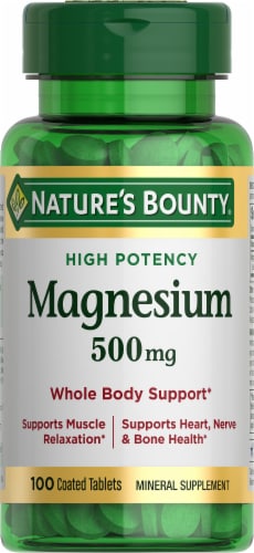 Nature's Bounty Magnesium Bone & Muscle Health Tablets, 500 Mg Perspective: back