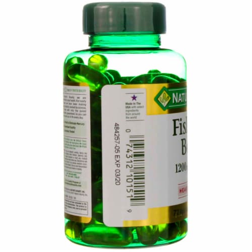 Nature's Bounty Fish Flax Borage 1200mg Omega 3-6-9 Softgels Perspective: back