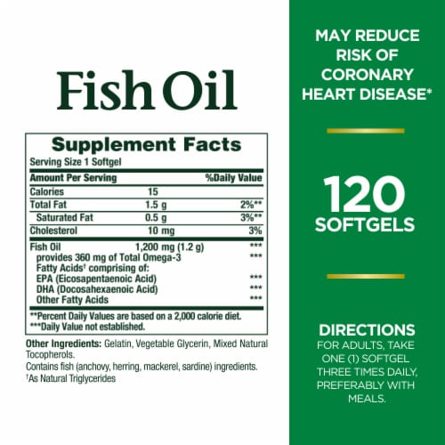 Nature’s Bounty® Fish Oil Softgels 1200mg Perspective: back