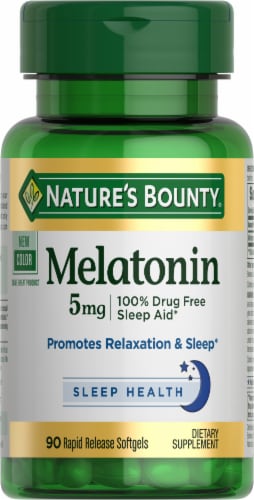 Nature's Bounty Melatonin Sleep Aid Softgels, 5 Mg Perspective: back