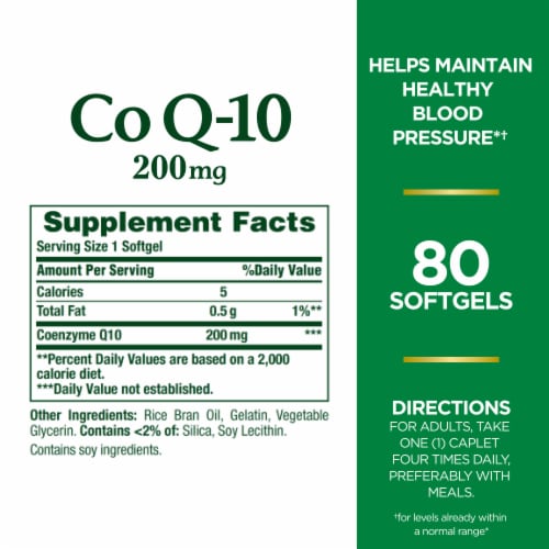Nature's Bounty Co Q-10 Heart Health Support Softgels, 200 Mg Perspective: back