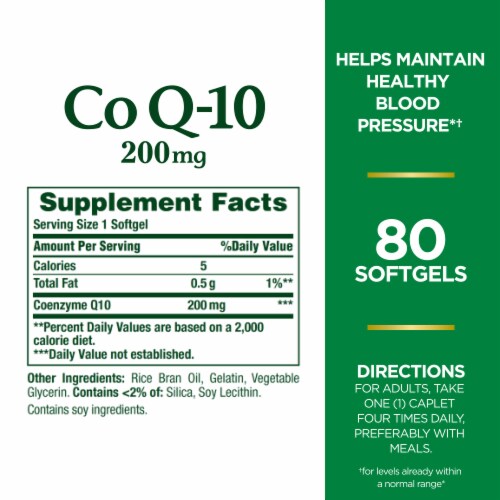 Nature's Bounty Co Q-10 Heart Health Support Softgels, 200 Mg Perspective: back