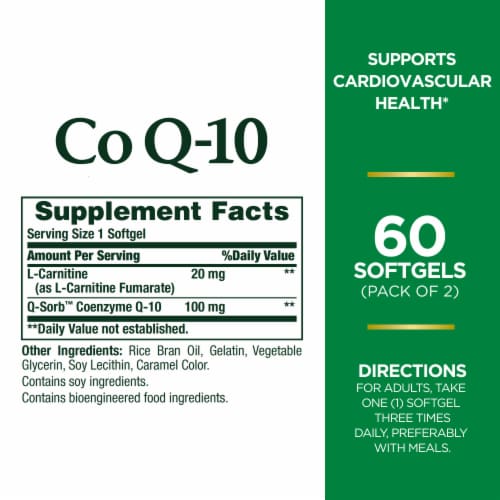 Nature's Bounty Co Q-10 Softgels, 100 Mg Perspective: back