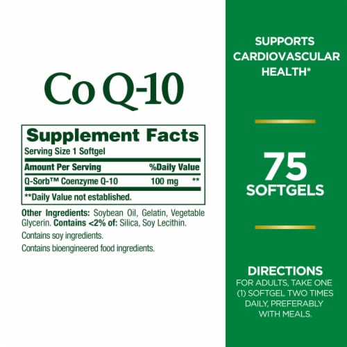 Nature's Bounty CoQ10 100 mg Rapid Release Softgels Perspective: back