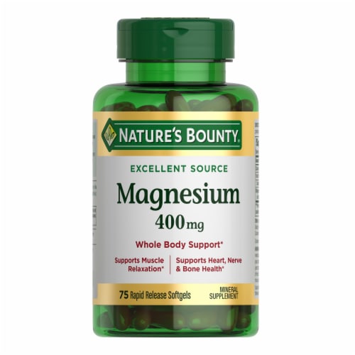 Nature's Bounty Magnesium Bone & Muscle Health Rapid Release Softgels, 400 Mg Perspective: back