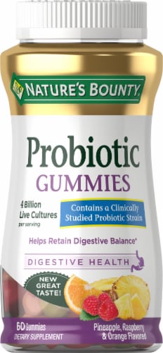Nature's Bounty Probiotic Digestive Balance Gummies, Multi-Flavored Perspective: back