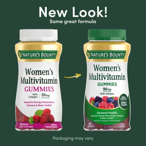 Nature's Bounty® Women's Fruit Flavored Multi Gummies Vitamin Supplements Perspective: back