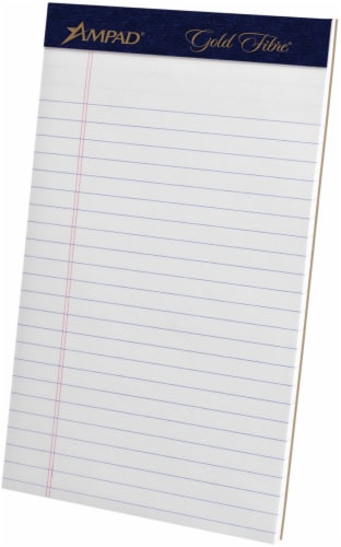 Ampad Gold Fibre Junior Legal Ruled Perforated Note Pad - White Perspective: back