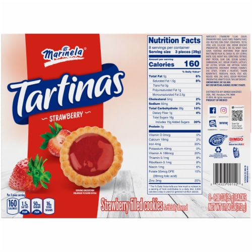 Marinela Tartinas Fresa Strawberry Cookies Perspective: back