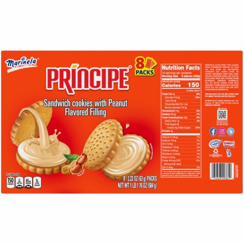 Marinela Principe Peanut Butter Sandwich Cookies Perspective: back